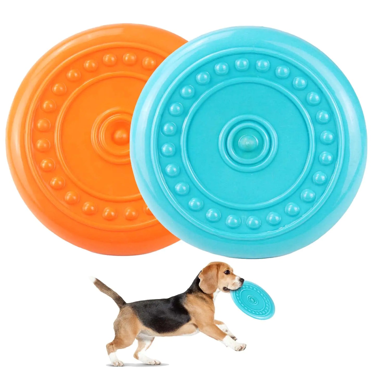 Durable Dog Flying Disc Dog Toys for Aggressive Chewers Big Dogs Toys for Large Medium Small Dogs Outdoor Soft Rubber Dog Toys for Aggressive Chewers Dog Chew Toy Pet Toys for Dog Gliding Disc Dog Toy