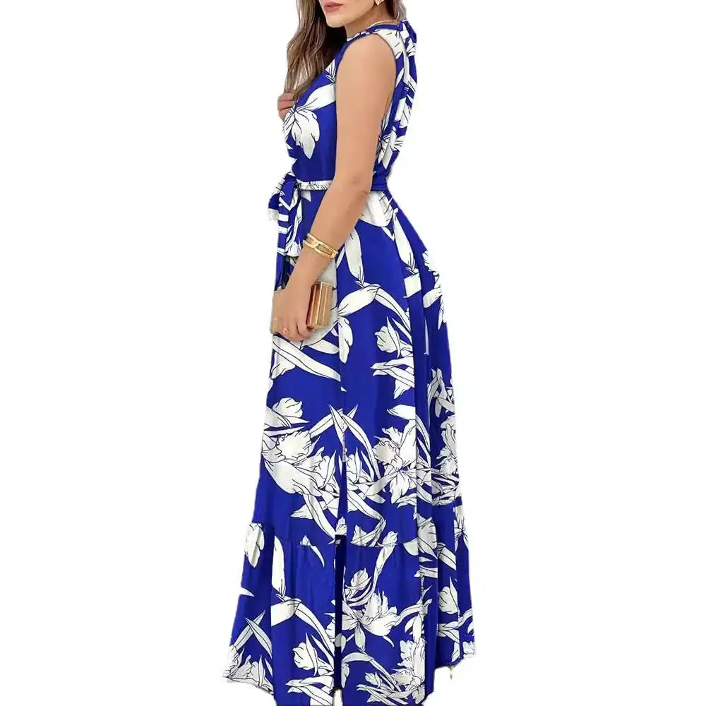 2023 Summer Floral Ruffle Neck Dress for Women