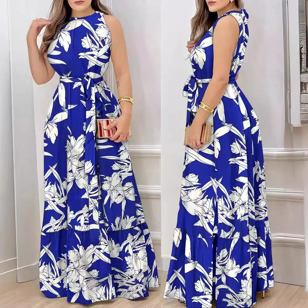 2023 Summer Floral Ruffle Neck Dress for Women