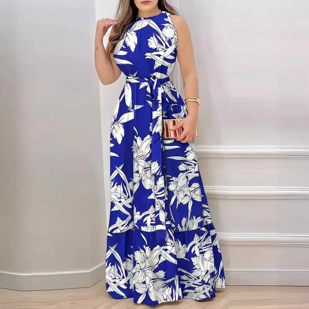 2023 Summer Floral Ruffle Neck Dress for Women