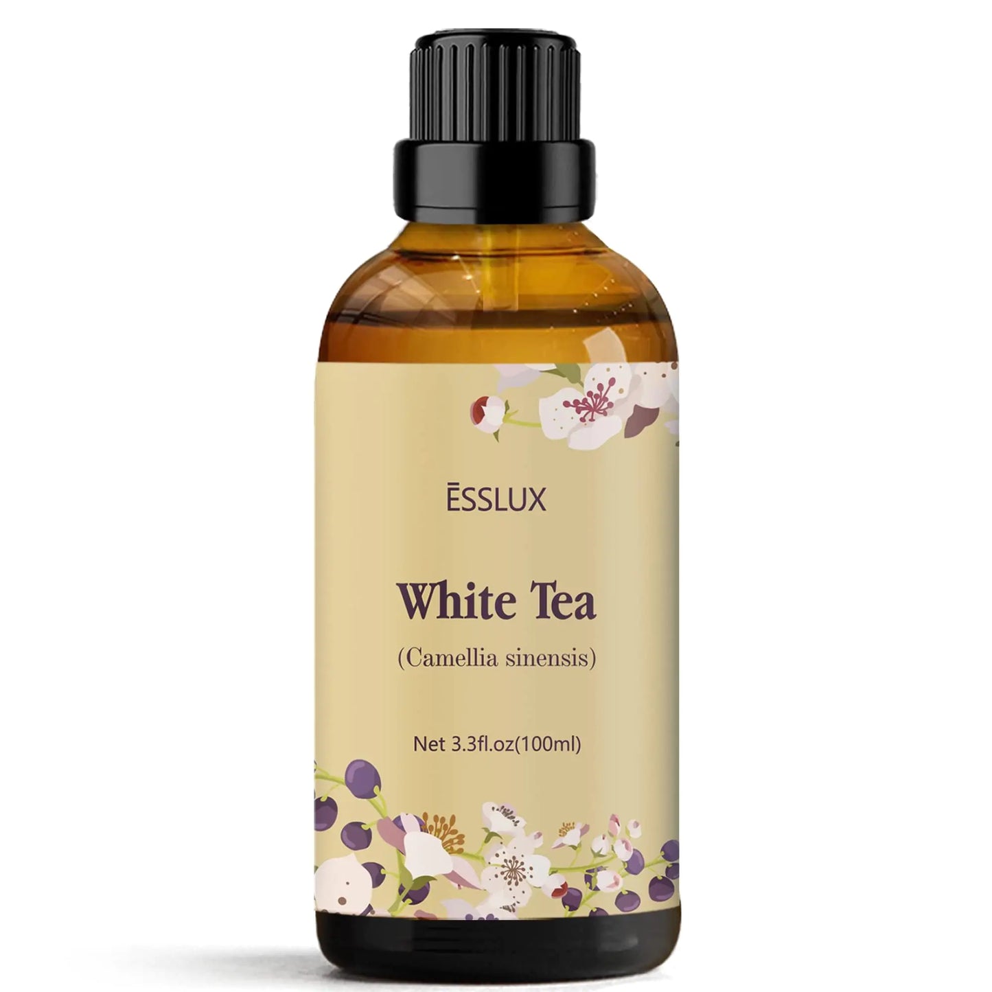 White Tea Essential Oil 100ml (3.3 Fl Oz) ESSLUX Aromatherapy Essential Oils for Diffuser Massage Soap Candle Making Home Fragrance