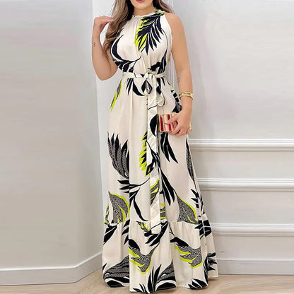 2023 Summer Floral Ruffle Neck Dress for Women