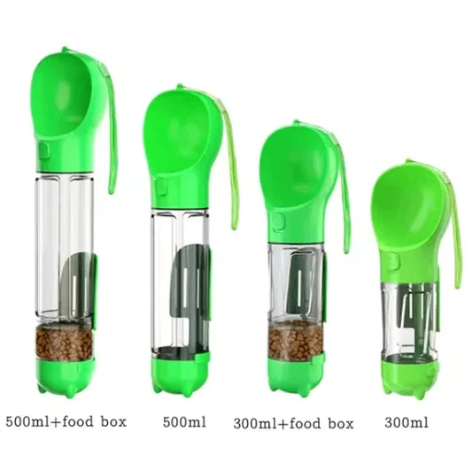 3-in-1 Portable Dog Water Bottle and Food Dispenser