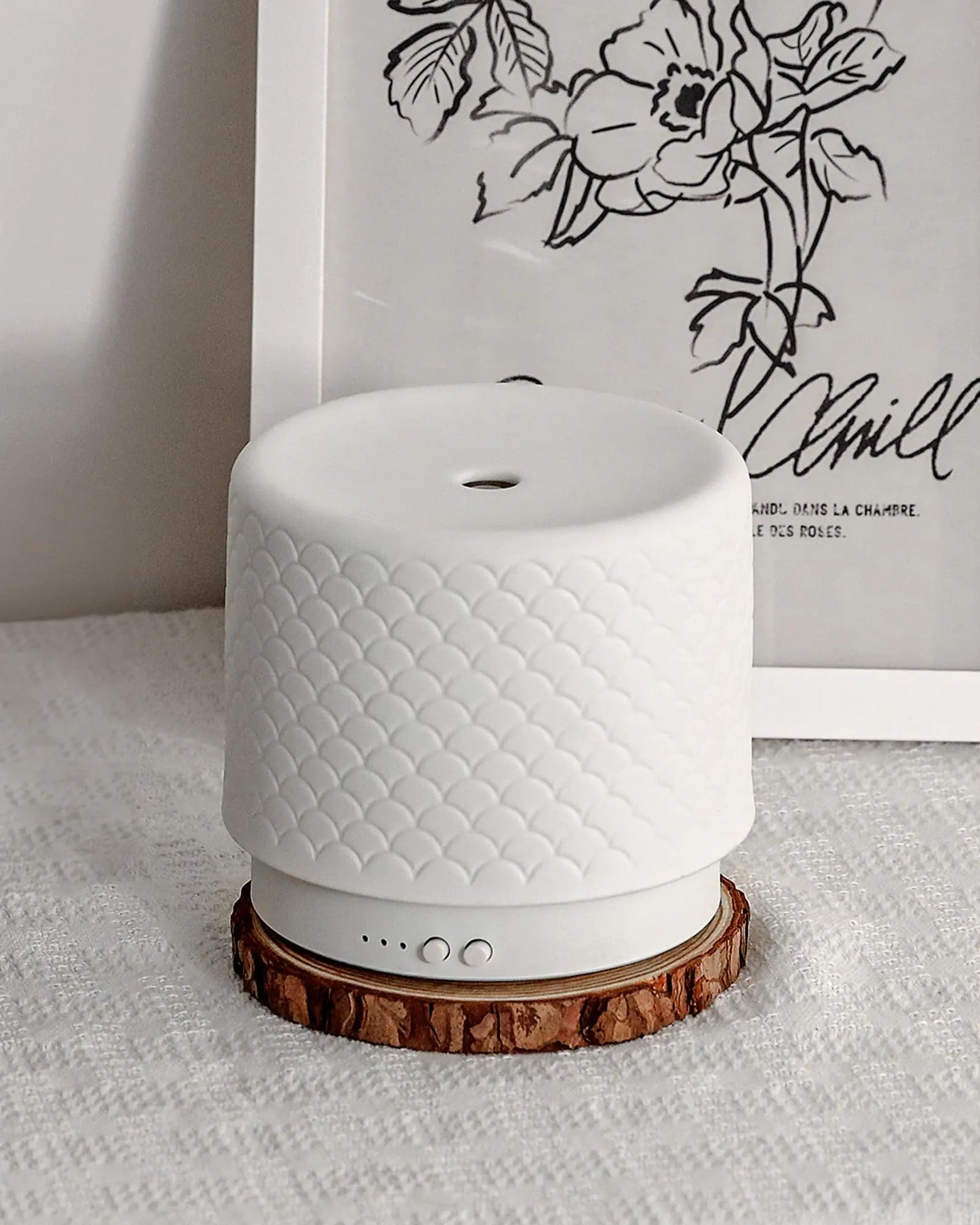 Essential Oil Diffuser Ceramic Diffuser for Essential Oil Large Room DiffusersUltrasonic 280ml Aromatherapy Diffuser with Essential Oil Bedroom Vaporizer Cool Mist Humidifier for Home Office